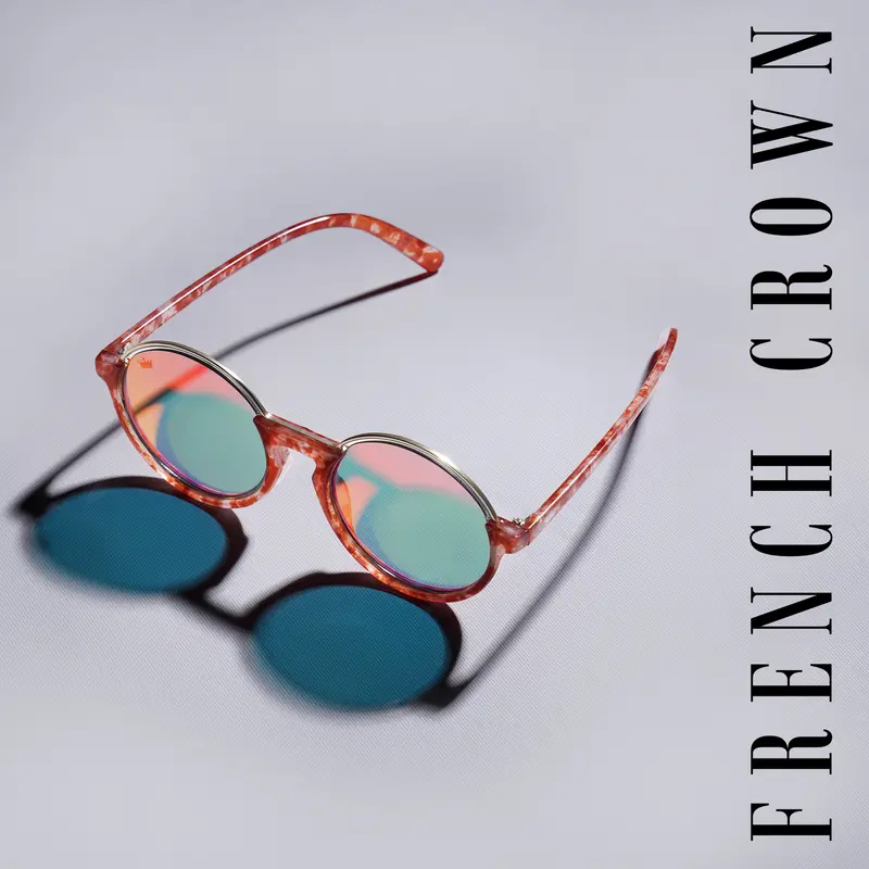 Peach French Crown Round-Shaped Women’S Sunglasses 1