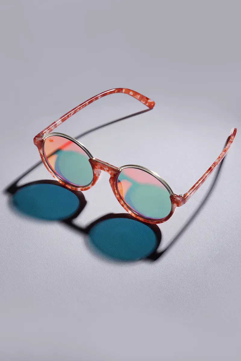 Peach French Crown Round-Shaped Women’S Sunglasses 2