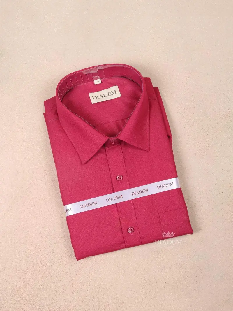 Peach Pink Cotton Plain Full Sleeve Shirt 1