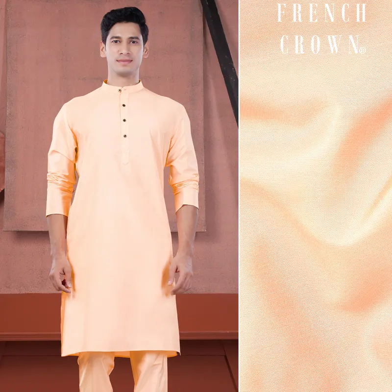 Peach Subtle Sheen Viscose Kurta 1