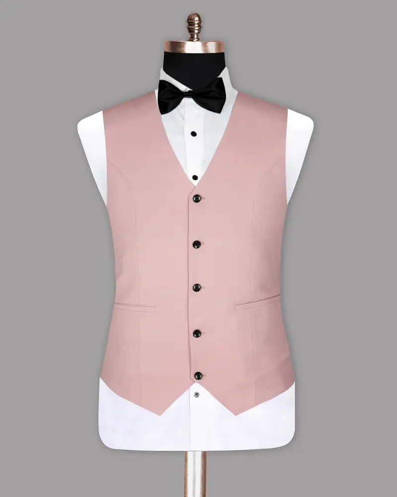Peach Wool Blend Dinner Waistcoat 2