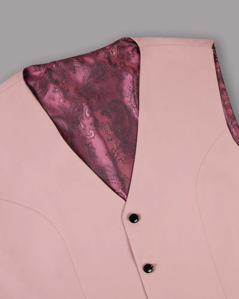 Peach Wool Blend Dinner Waistcoat 4
