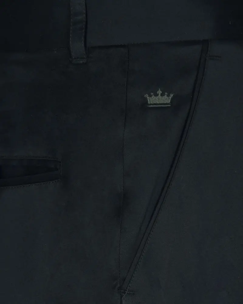 Pearl Black Wool-Silk Blend Formal Pant 5