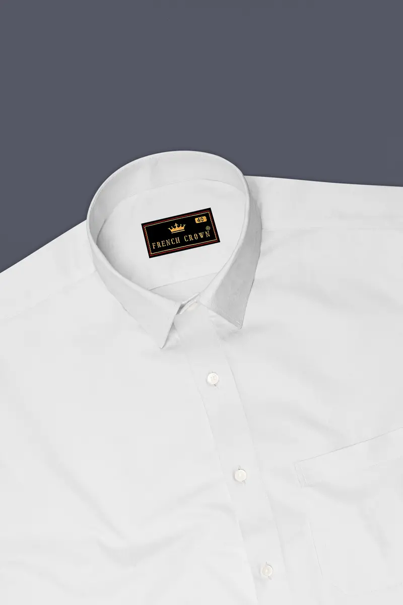 Pearl-Bright White Jacquard Textured Premium Cotton Dress Shirt 5