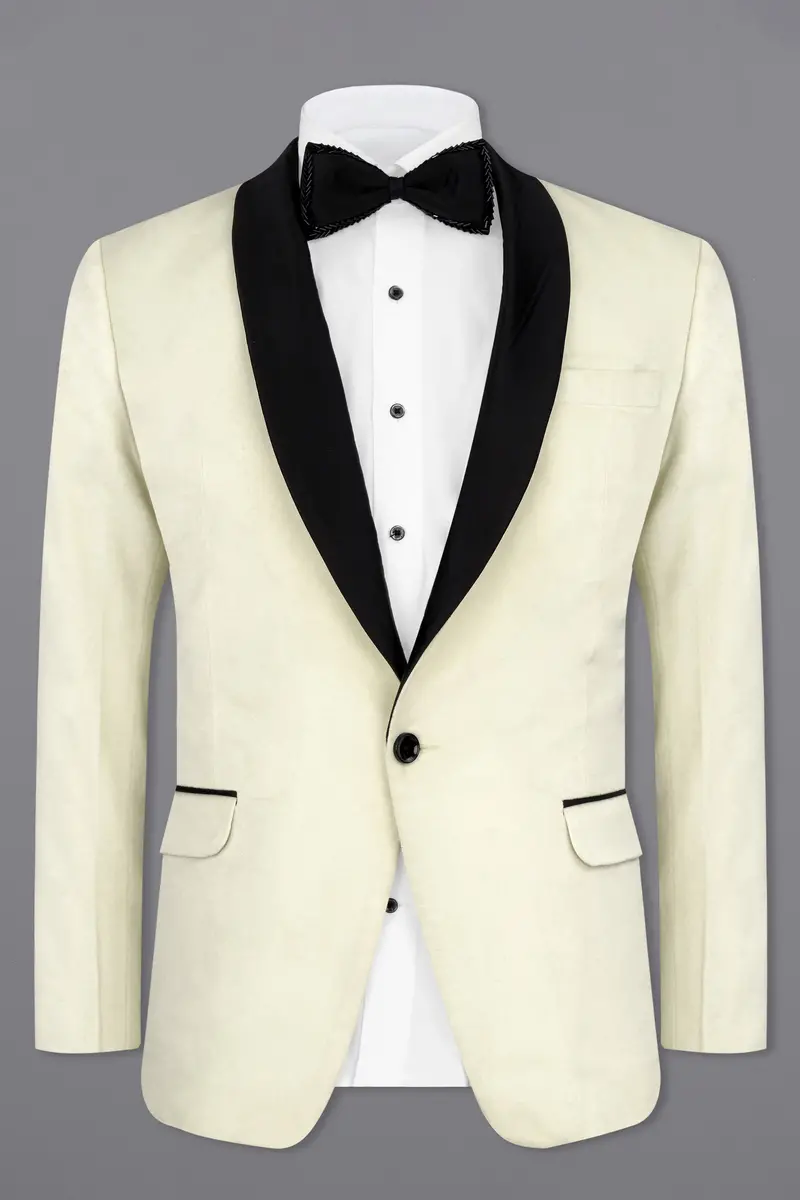 Pearl Bush Cream Velvet Tuxedo Designer Blazer 2