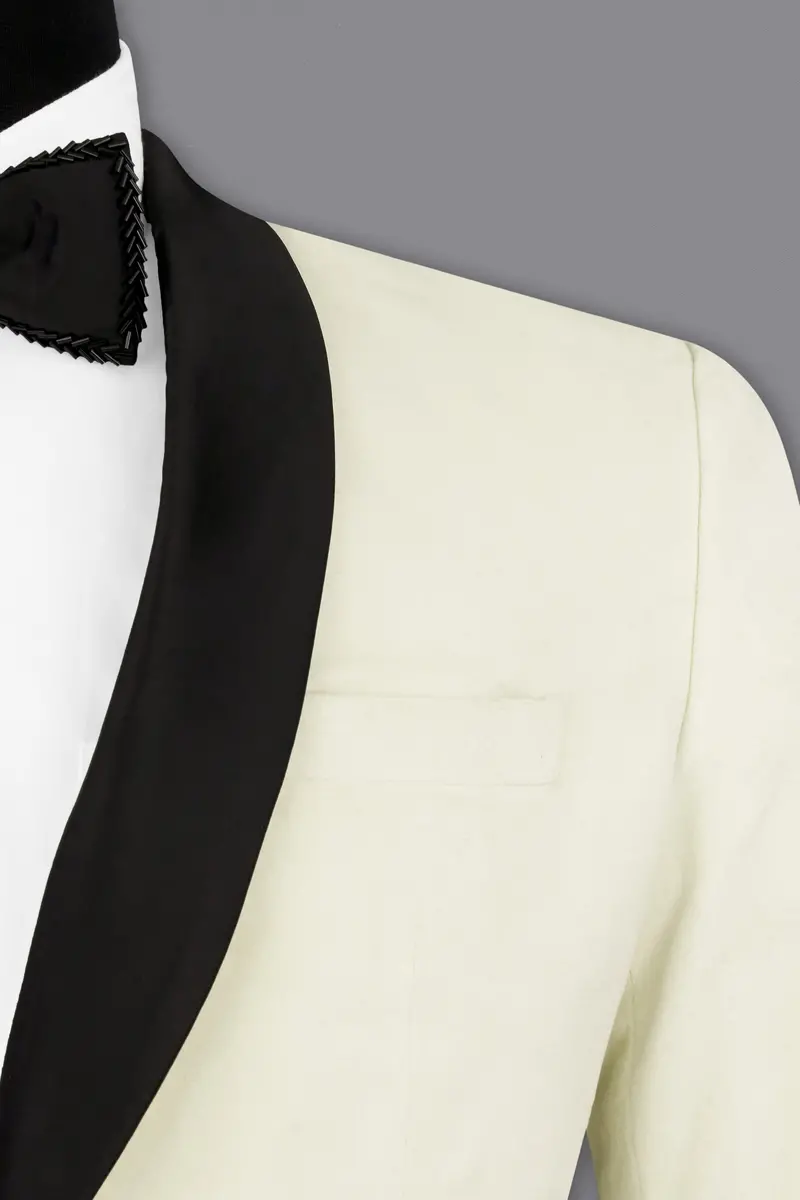 Pearl Bush Cream Velvet Tuxedo Designer Blazer 6