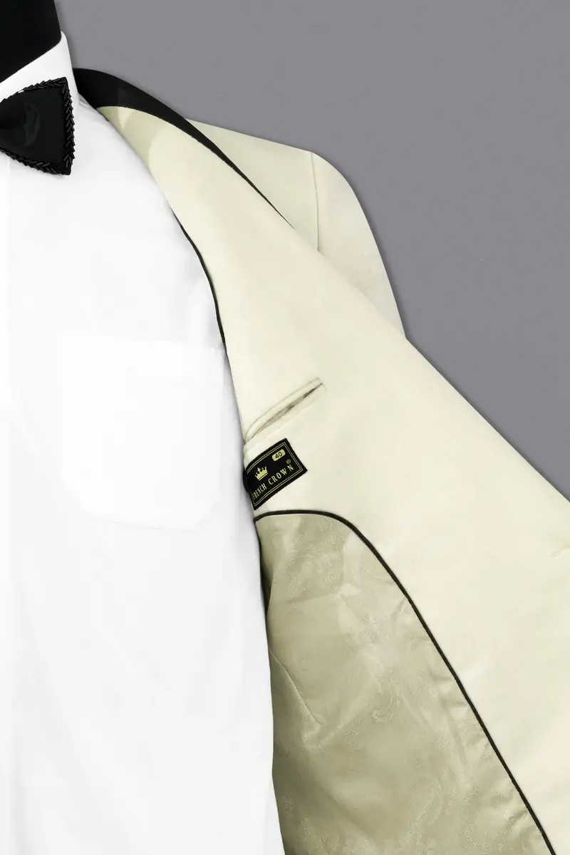 Pearl Bush Cream Velvet Tuxedo Designer Blazer 7
