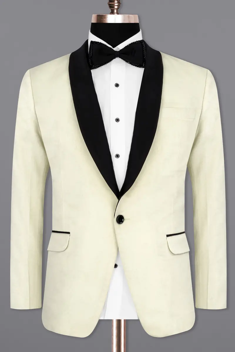 Pearl Bush Cream Velvet Tuxedo Designer Blazer 8
