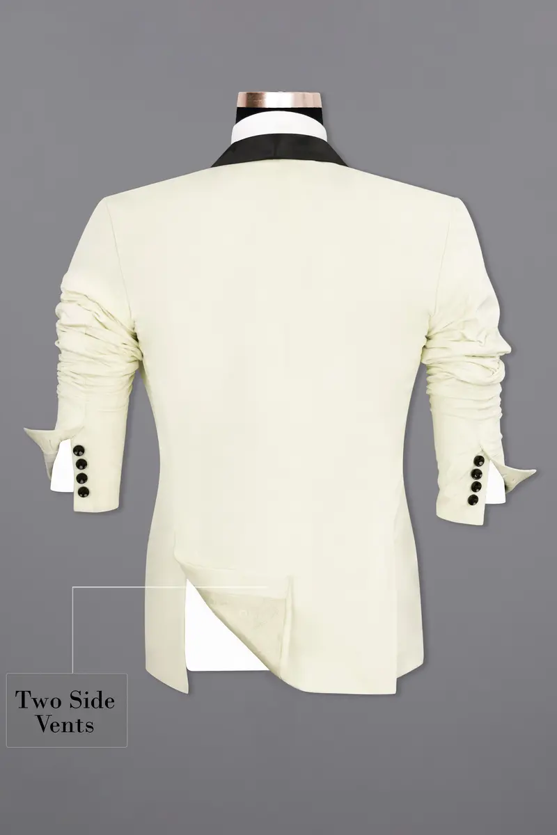 Pearl Bush Cream Velvet Tuxedo Designer Blazer 9