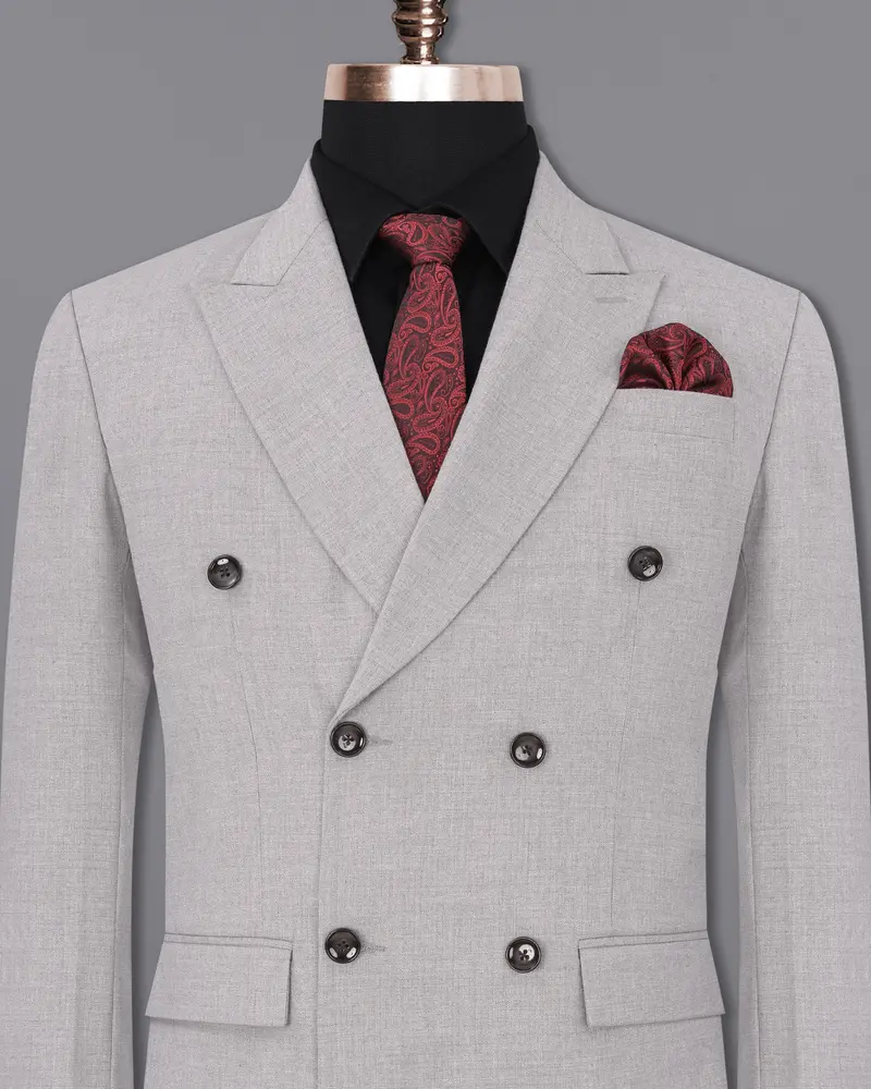 Pearl Slate Gray Double Breasted Blazer 2