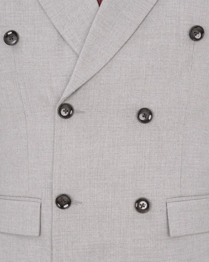 Pearl Slate Gray Double Breasted Blazer 4