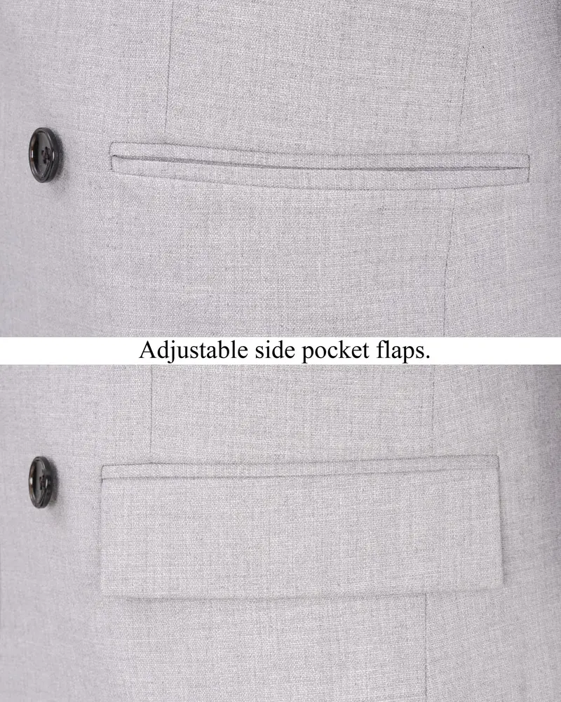 Pearl Slate Gray Double Breasted Blazer 5