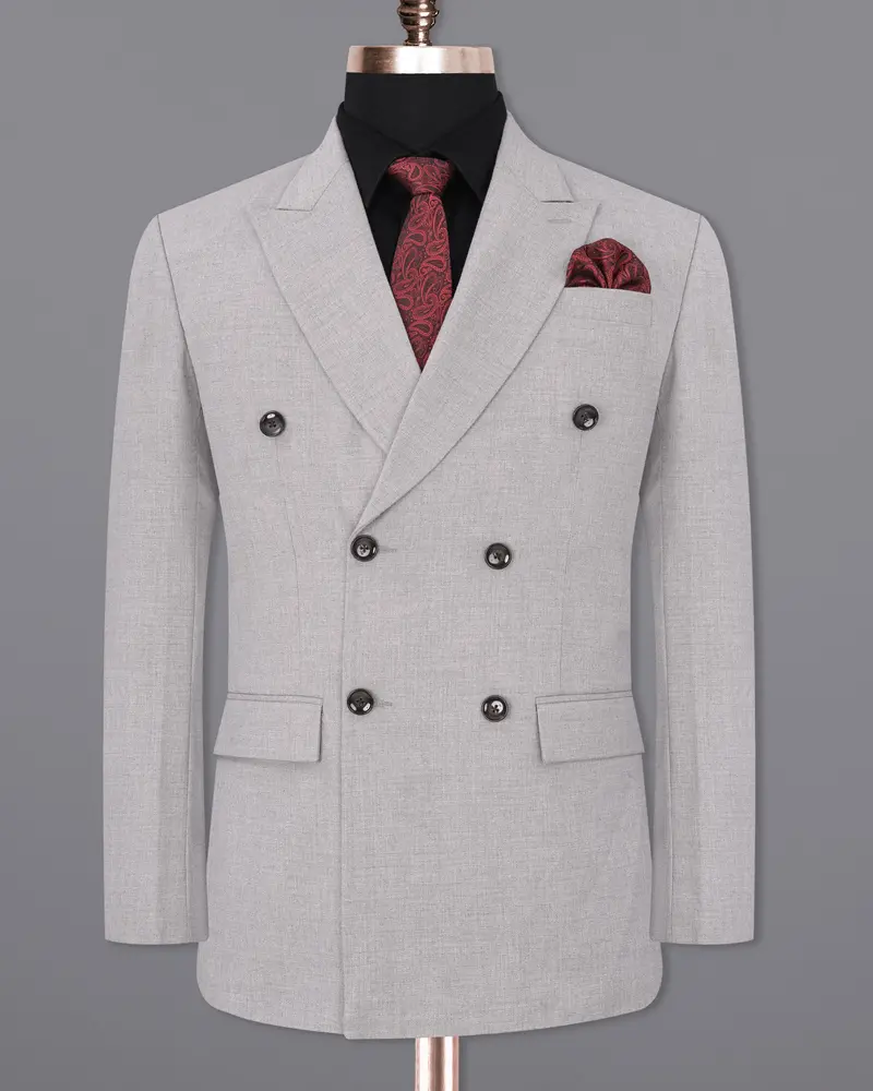 Pearl Slate Gray Double Breasted Blazer 7