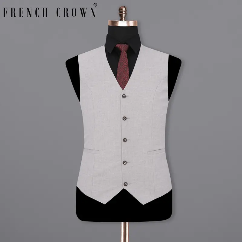 Pearl Slate Gray Plaid Waistcoat 1