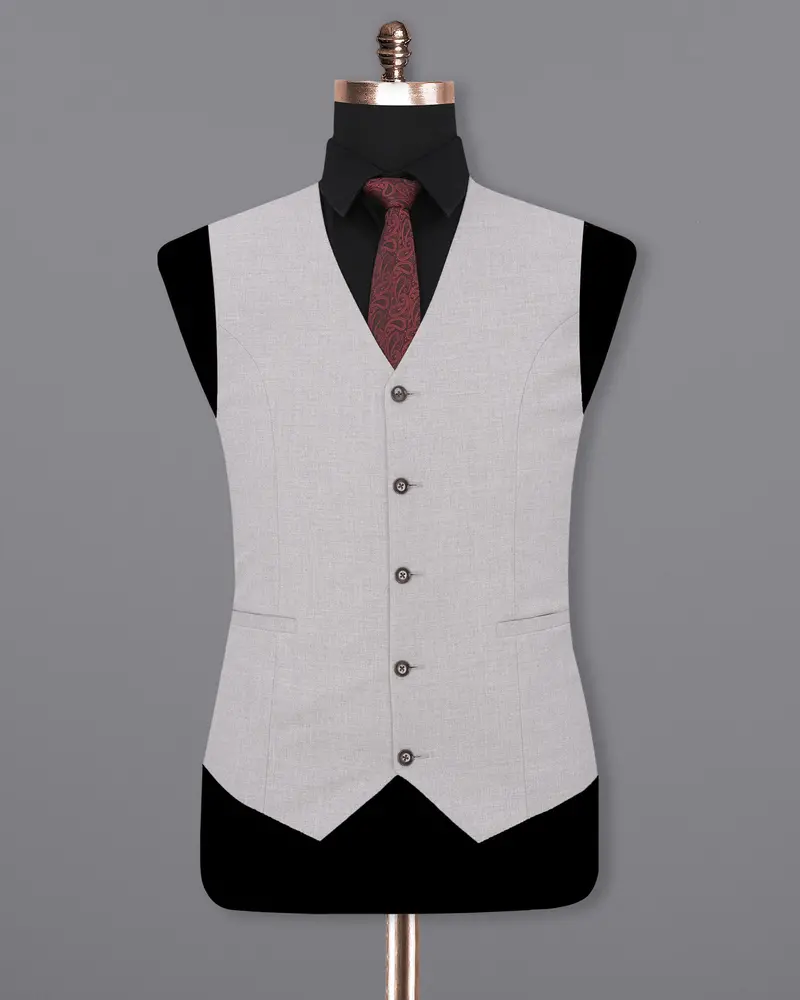 Pearl Slate Gray Plaid Waistcoat 2