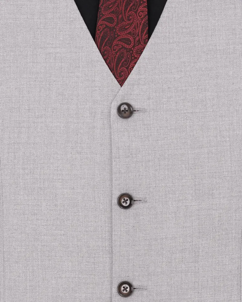 Pearl Slate Gray Plaid Waistcoat 5