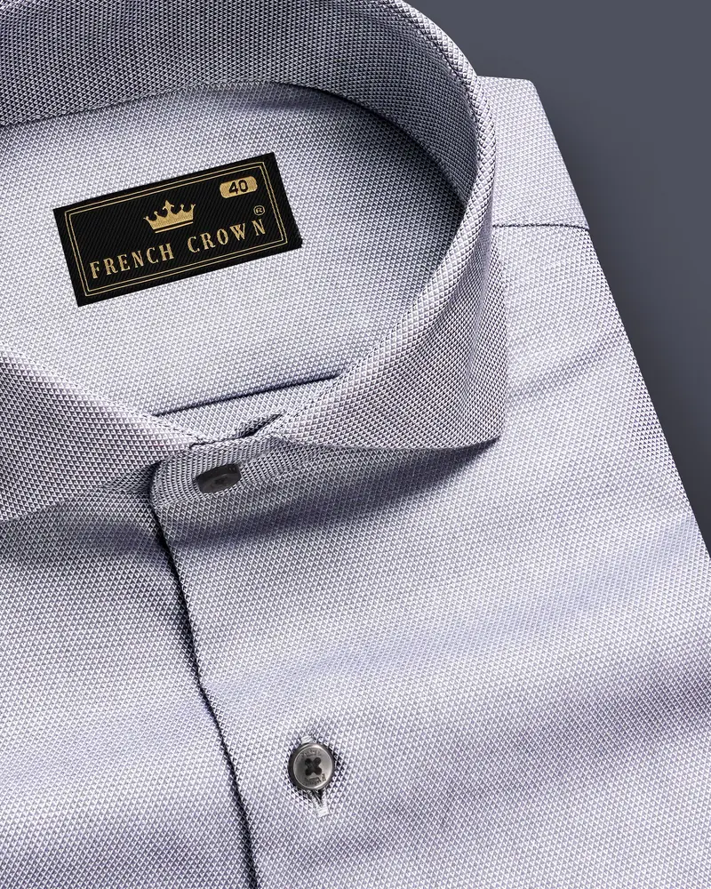 Pebble Mist-Spun Pear Gray Dobby Textured Premium Giza Cotton Dress Shirt 1