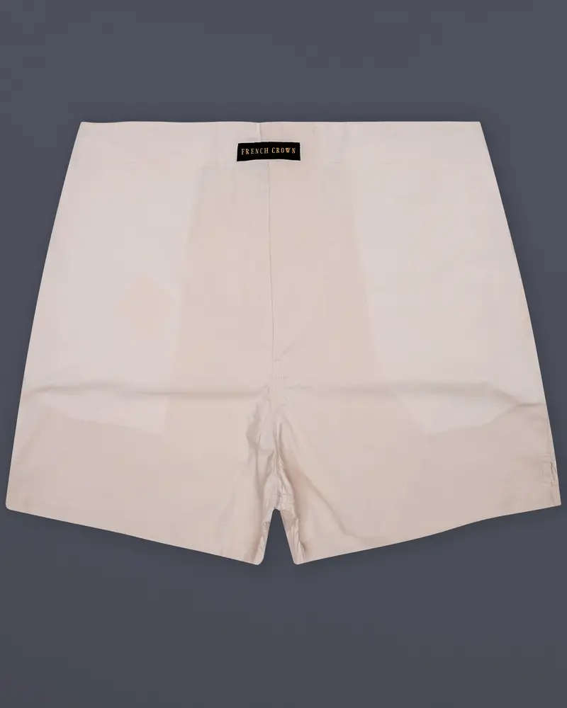 Pebble-Sisal Cream Solid Poplin Premium Cotton Boxer 1
