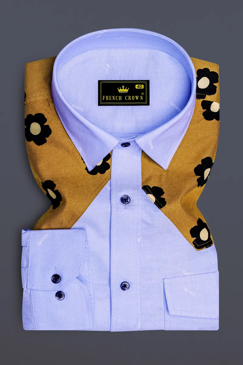 Perano Blue Royal Oxford Cowboy Style Designer Shirt 2