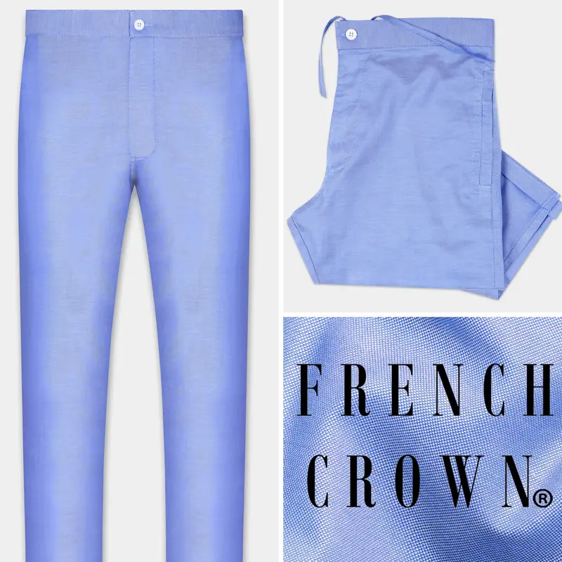 Perano Blue Super Soft Royal Oxford Cotton Lounge Pant 1