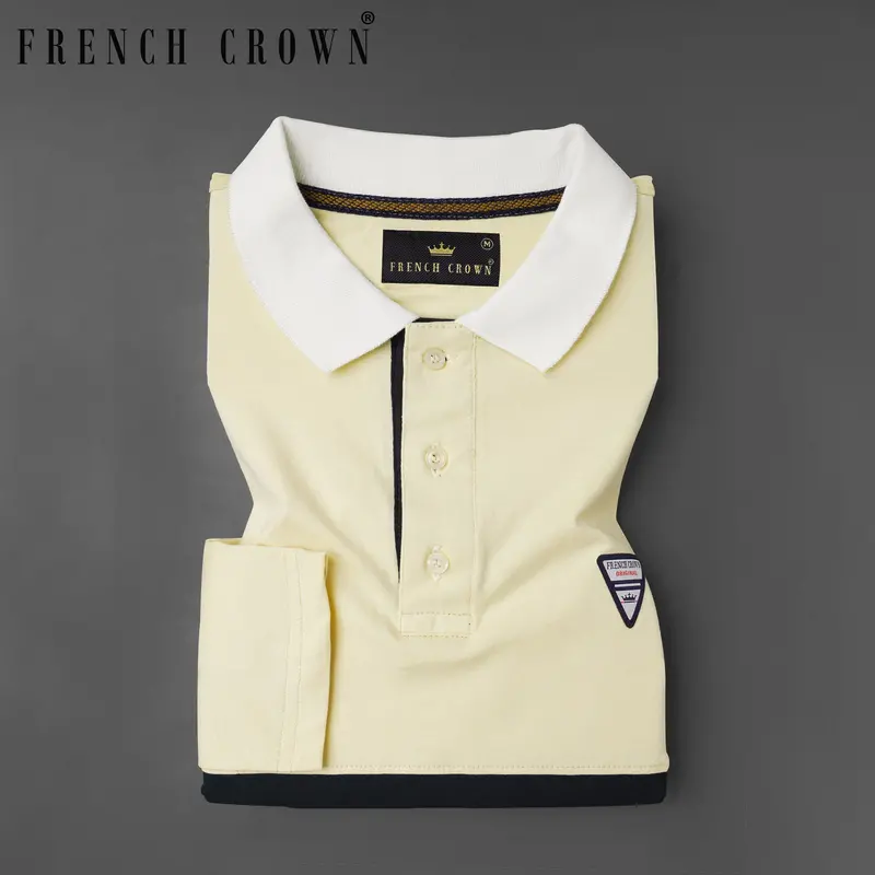 Periglacial Cream With Zeus Black Patch Design Organic Cotton Mercerised Pique Polo 1