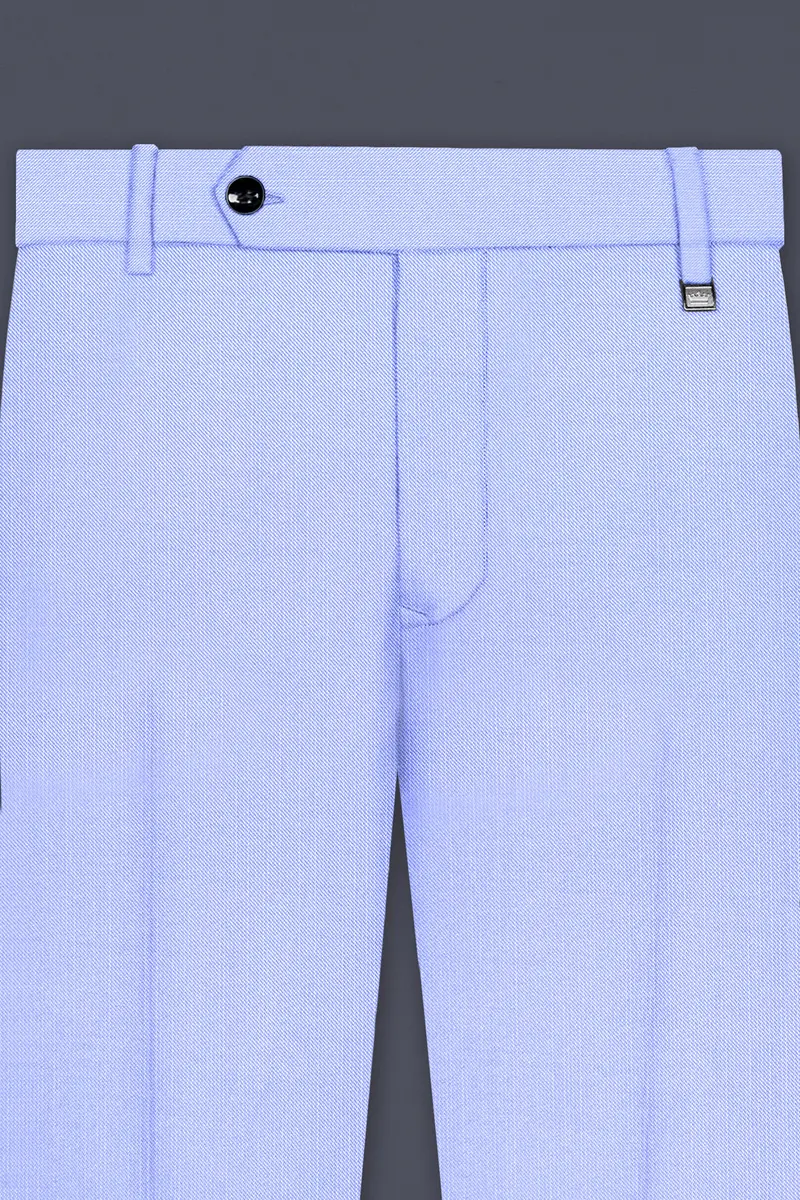 Periwinkle Blue Solid Wool Rich Double Breasted Slight Stretch Suit 12