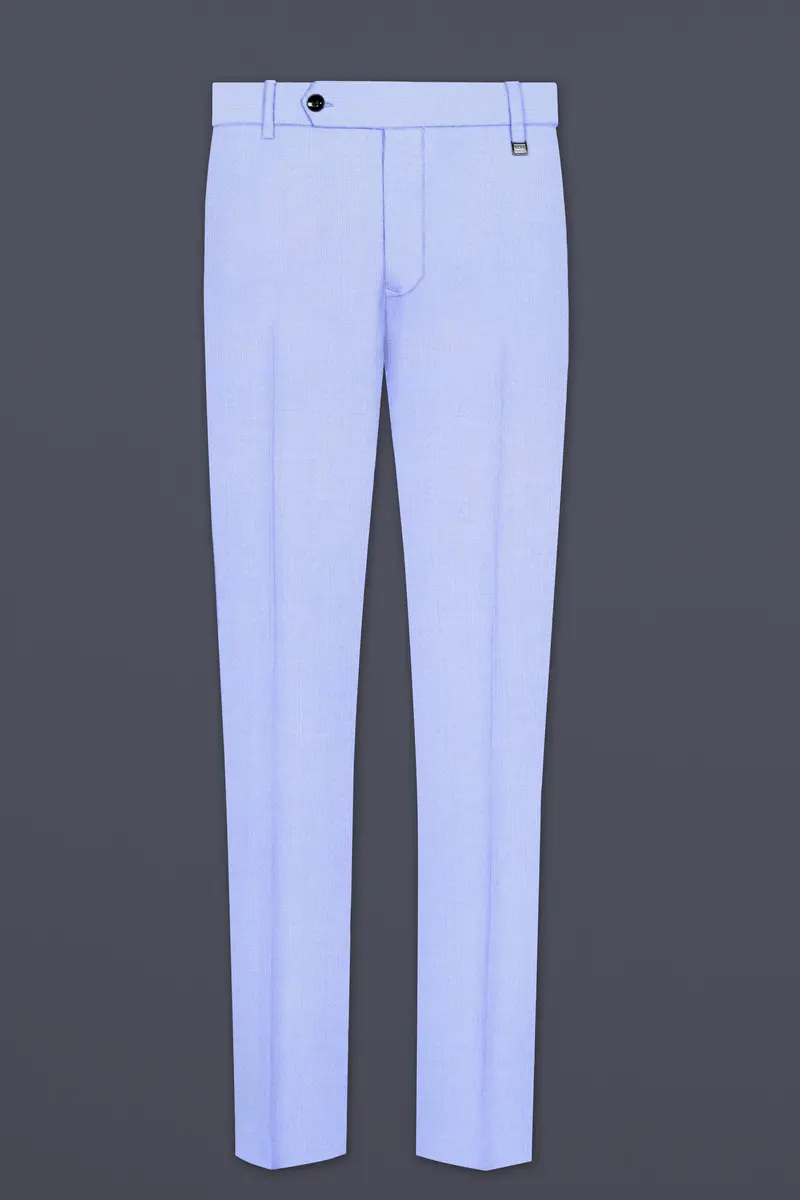 Periwinkle Blue Solid Wool Rich Double Breasted Slight Stretch Suit 13