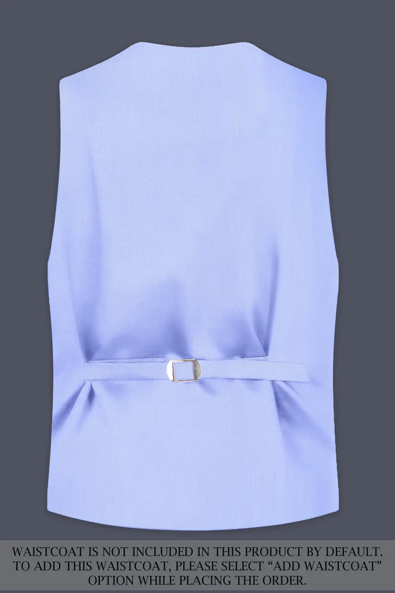 Periwinkle Blue Solid Wool Rich Double Breasted Slight Stretch Suit 17
