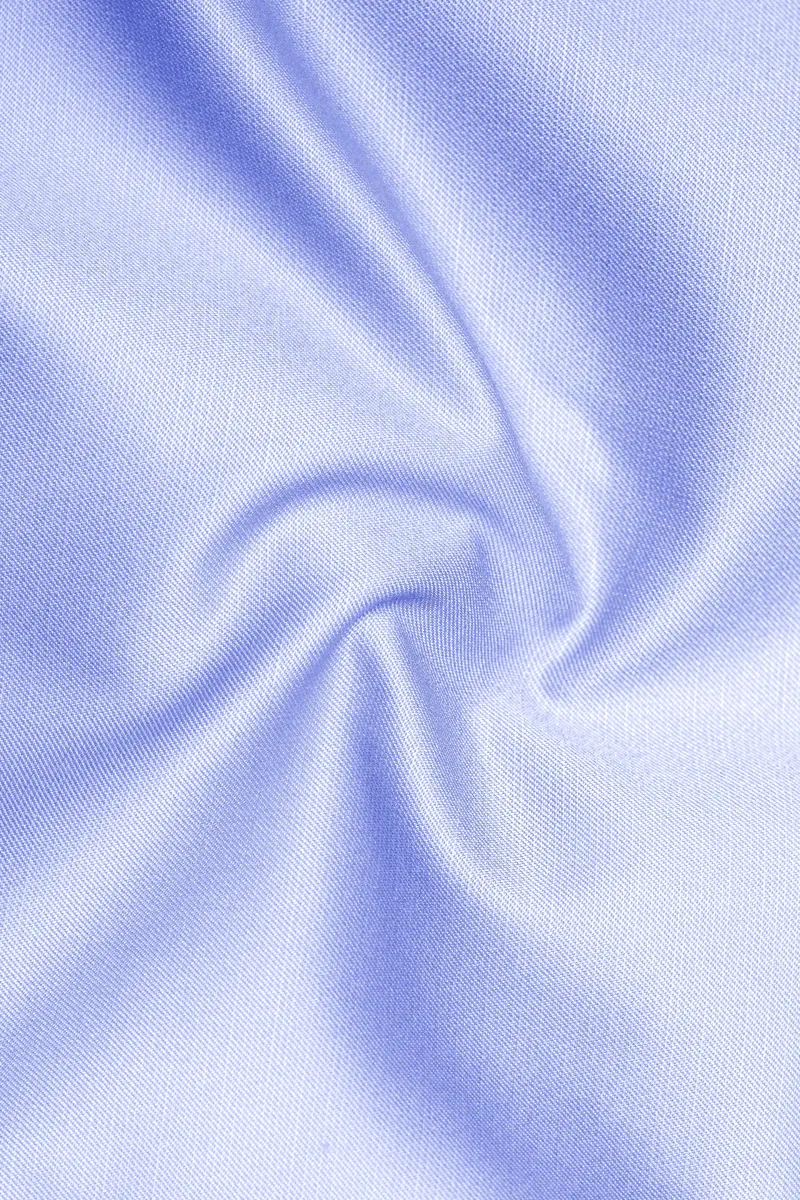 Periwinkle Blue Solid Wool Rich Single Breasted Slight Stretch Blazer 3