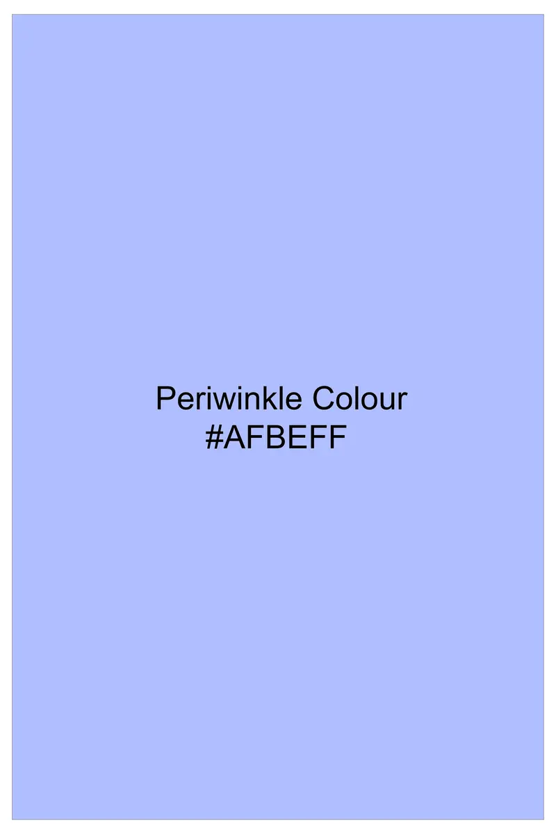 Periwinkle Blue Solid Wool Rich Slight Stretch Waistband Pant 8