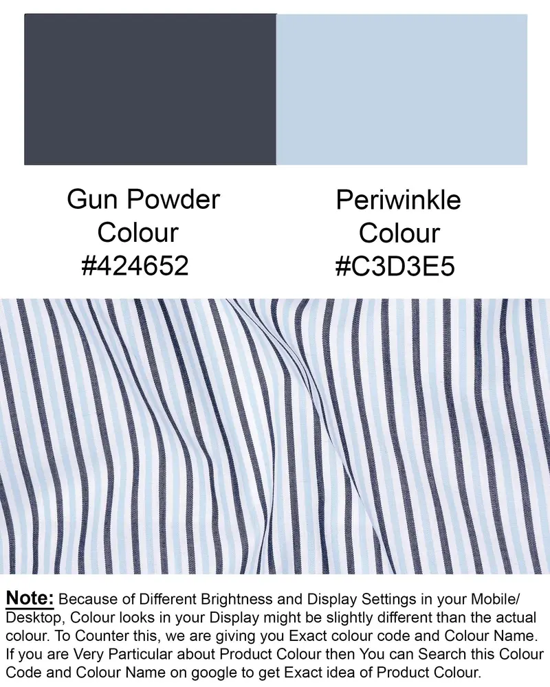 Periwinkle Blue Striped Premium Cotton Shirt 8