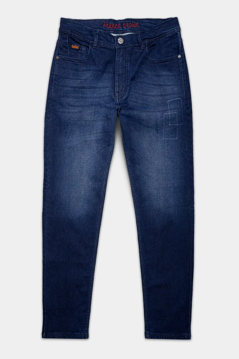 Persian Blue Stone Wash Stretchable Denim 2