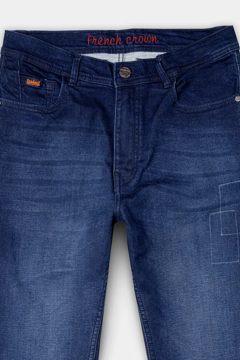 Persian Blue Stone Wash Stretchable Denim 4