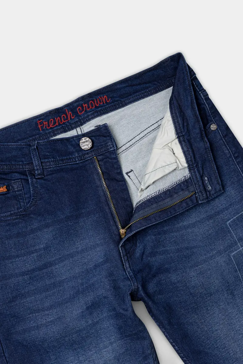 Persian Blue Stone Wash Stretchable Denim 6