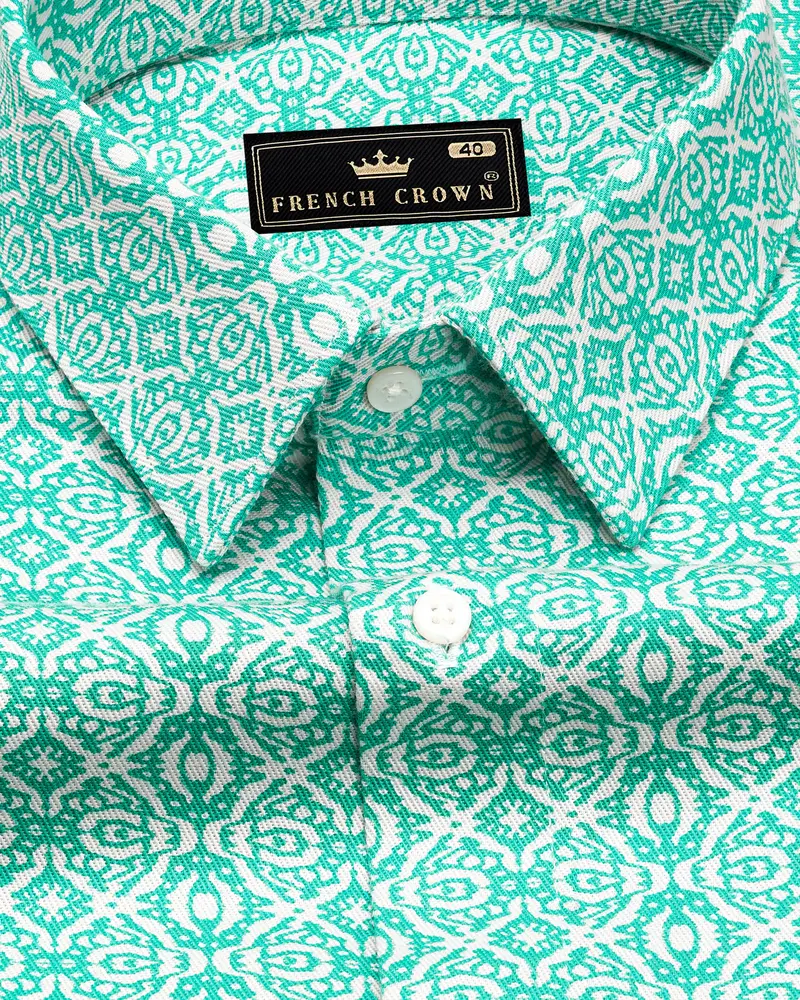 Persian Green Printed Royal Oxford Shirt 1