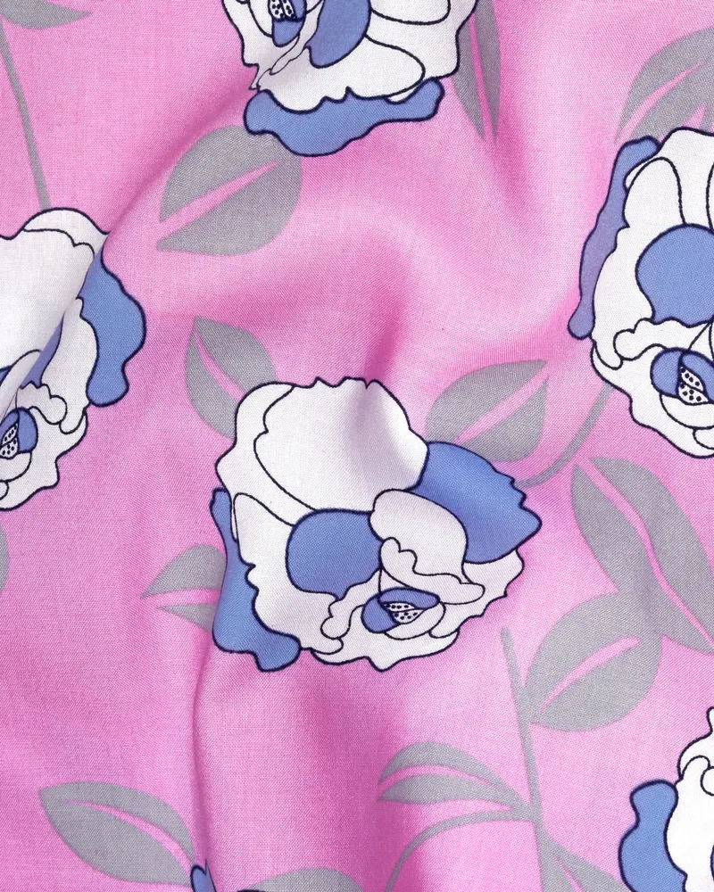 Persian Pink Floral Printed Premium Cotton Shorts 3