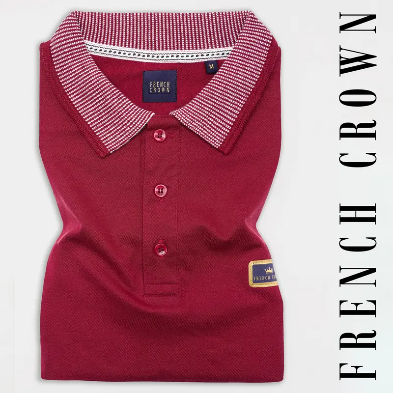 Persian Plum Red Premium Cotton Pique Polo 1