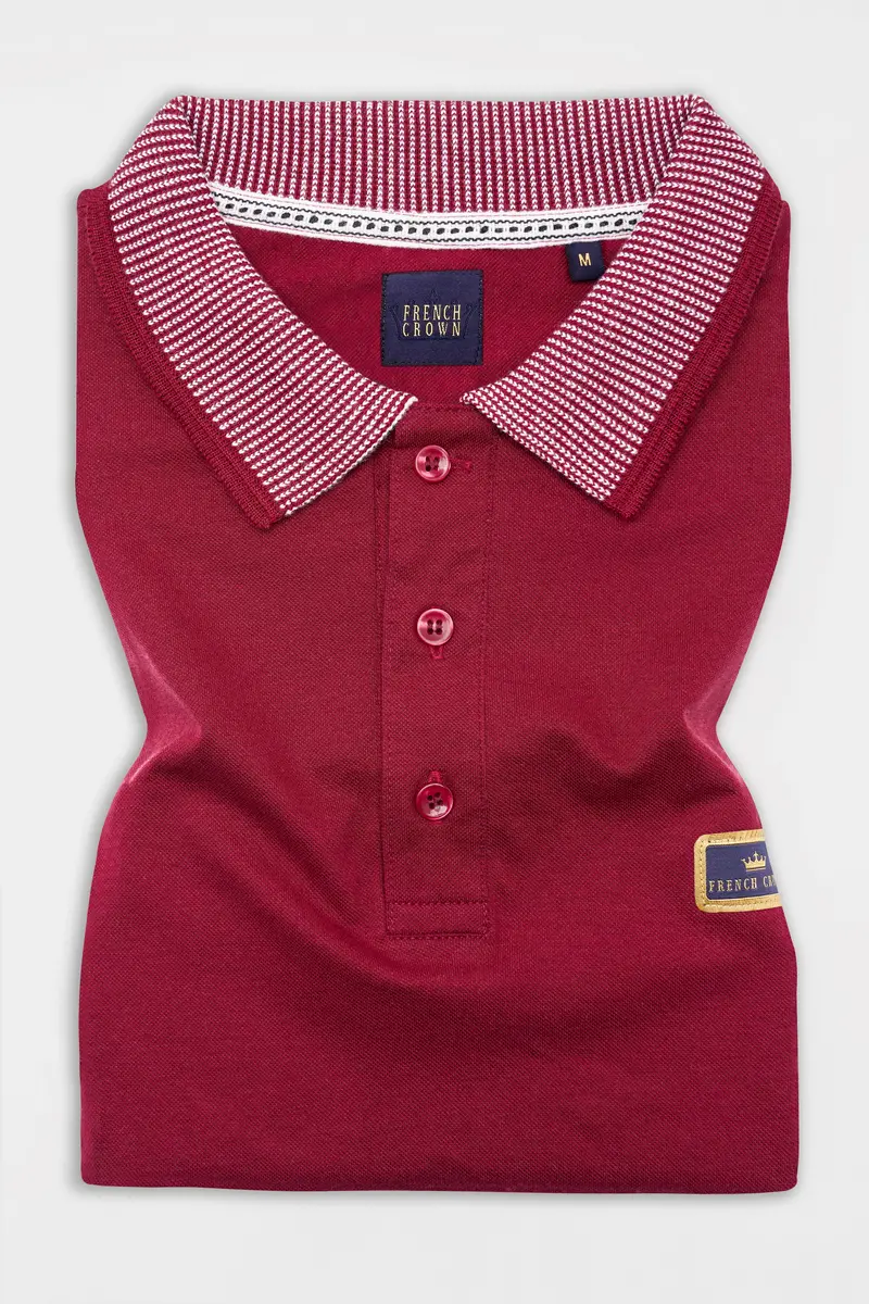 Persian Plum Red Premium Cotton Pique Polo 2