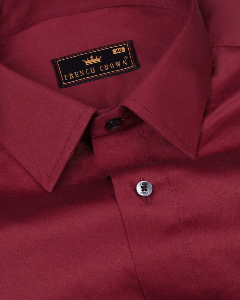 Persian Plum Red Premium Cotton Shirt 1