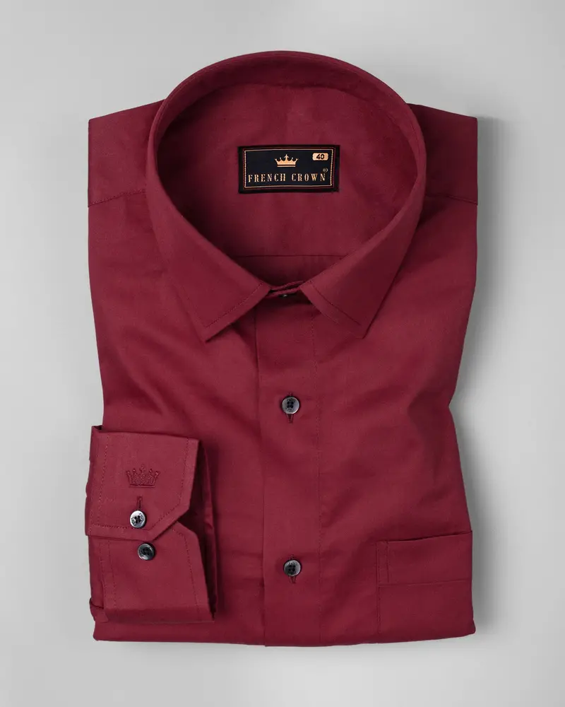 Persian Plum Red Premium Cotton Shirt 3