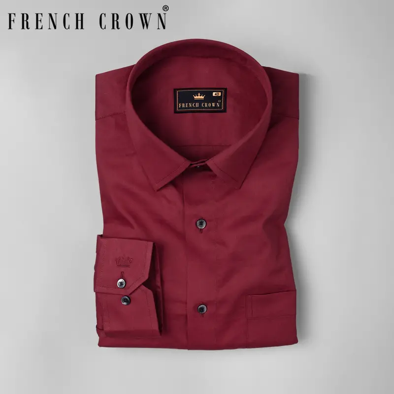 Persian Plum Red Premium Cotton Shirt 9