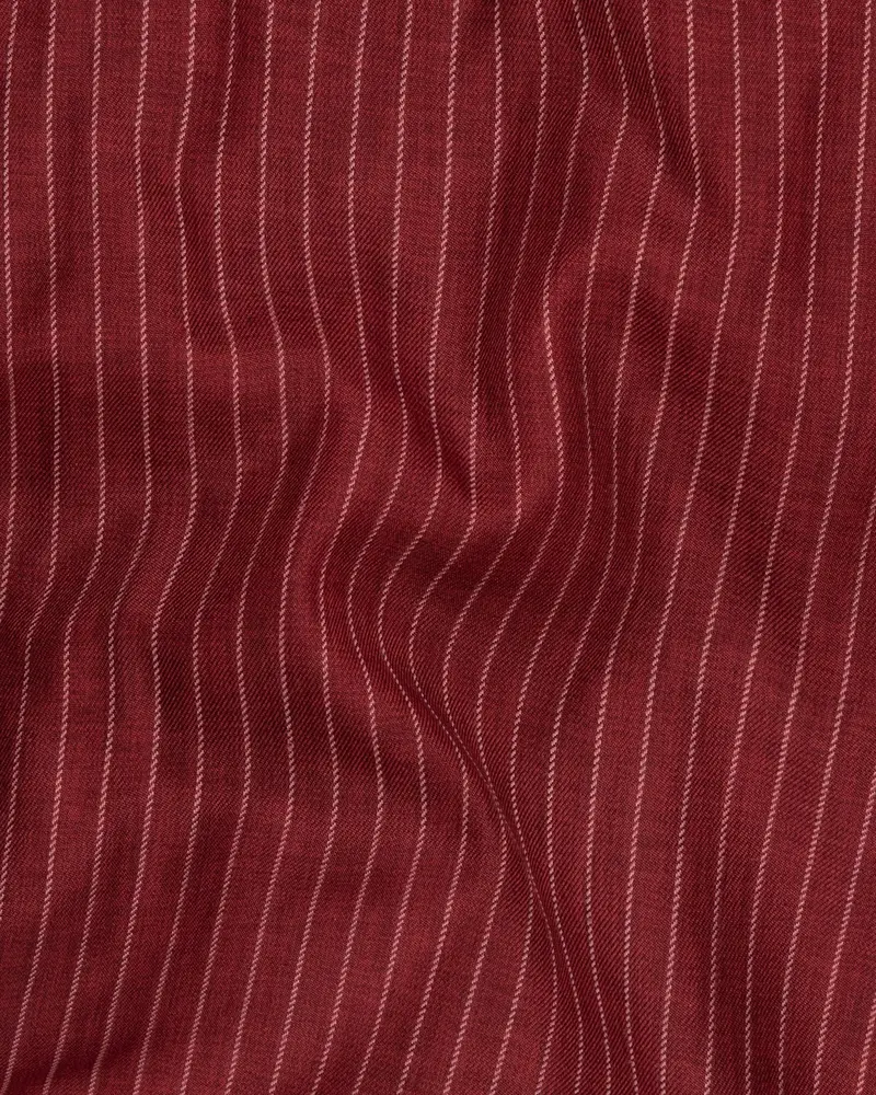 Persian Plum Red Striped Wool Rich Waistcoat 3
