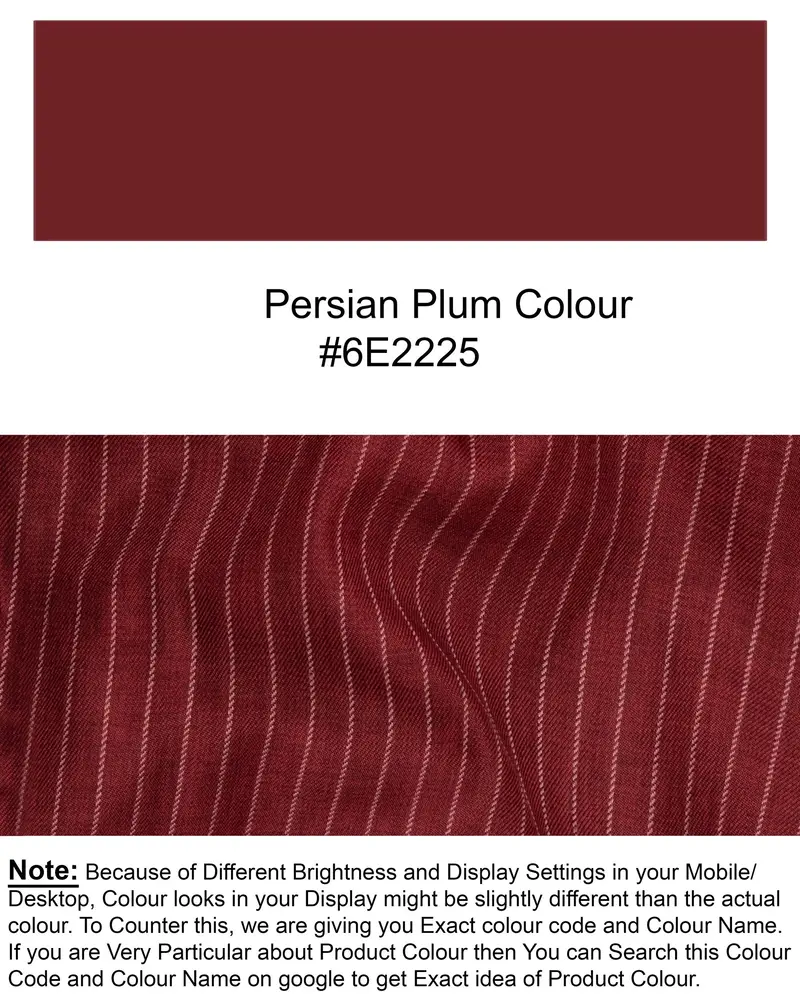Persian Plum Red Striped Wool Rich Waistcoat 7