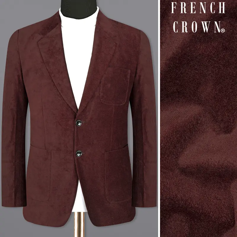 Persian Plum Velvet Designer Sports Blazer 1