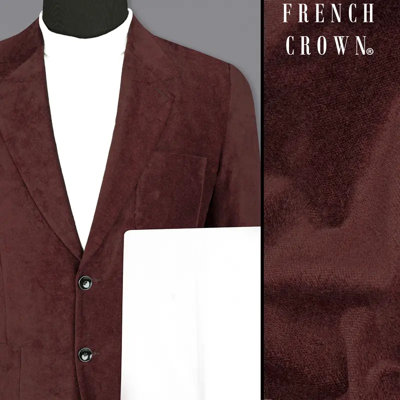Persian Plum Velvet Designer Sports Suit 1