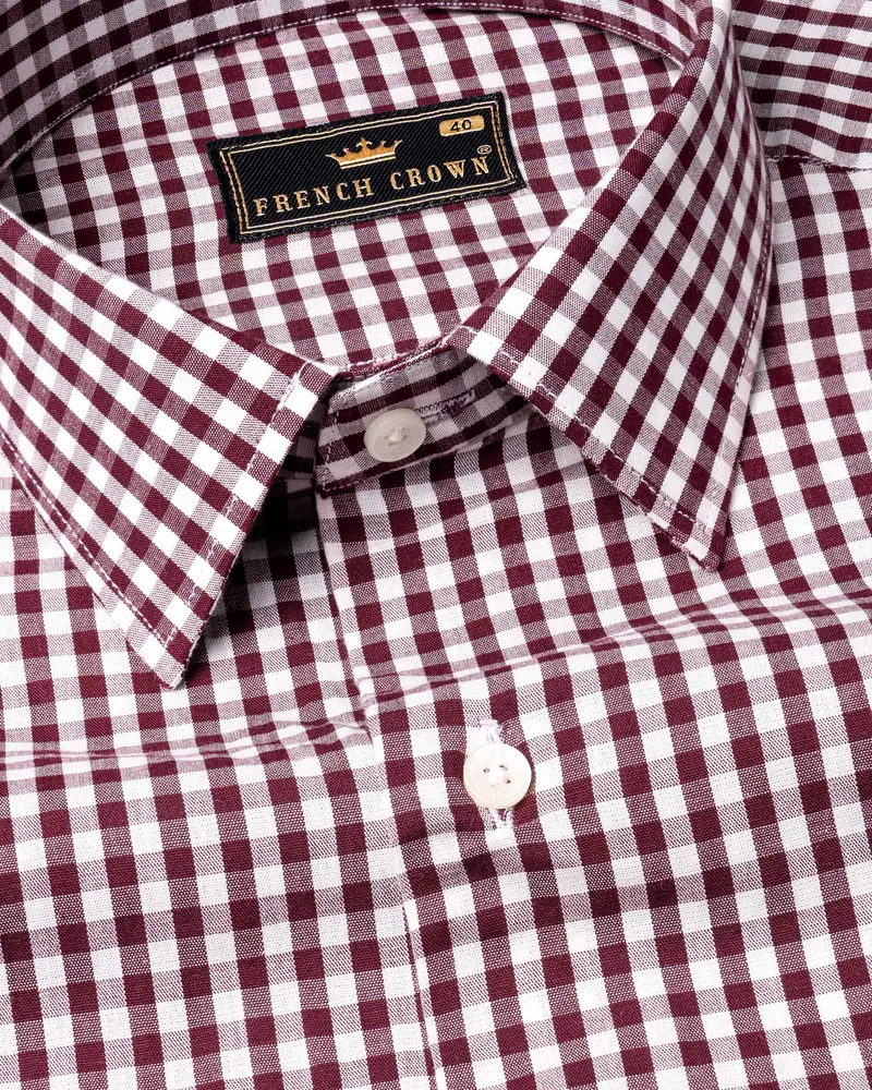 Persian Plum With Alabaster White Checkered Premium Cotton Shirt 1