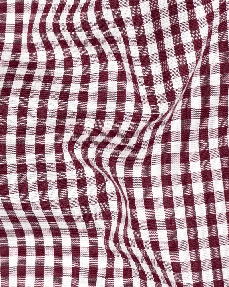 Persian Plum With Alabaster White Checkered Premium Cotton Shirt 2