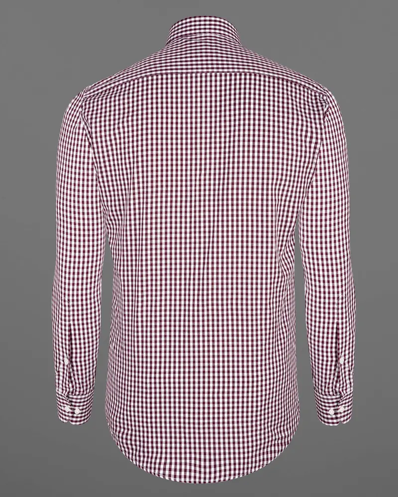 Persian Plum With Alabaster White Checkered Premium Cotton Shirt 6