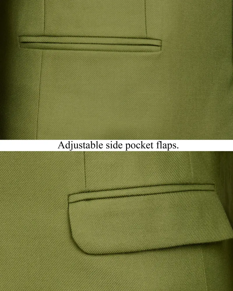 Pesto Green Bandhgala/Mandarin Blazer 5