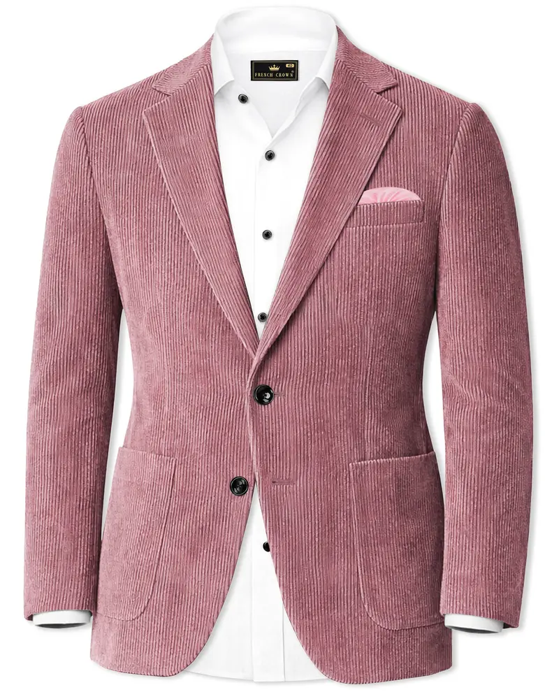 Petalux-Oriental Pink Corduroy Premium Single Breasted Sports Blazer 1